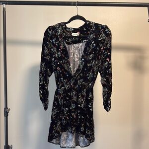 Zadig & Voltaire Black Velvet Floral Dress